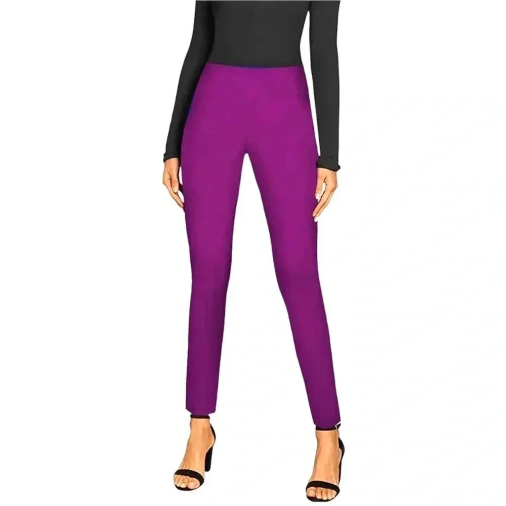 SO SLIMMING by CHICO’S | Side Ankle Vent Ultra Stretch Comfy Purple Pants Size 6